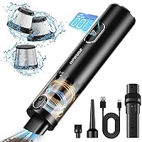 Handheld Vacuum Cordless, Upbooz Portable Car Vacuum, 14000PA Powerful Suction Vacuum Cleaner with LED Light and Air Duster 2 in 1, Low Noise Rechargeable Mini Hand Held Vacuum for Car Home Pet Office