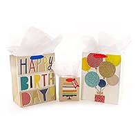 Hallmark Birthday Gift Bag Assortment (Pack of 3: 2 Large 13