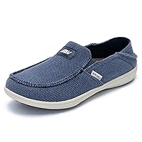 Mens Arch Support Slippers | Comfortable Slip-on House Shoes | Wide Toe Canvas Sneakers | Insole for Plantar Fasciitis Relief US 7-13