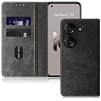 for Zenfone 10 / Zenfone 9 Flip Wallet case asus zenfone 10/9 Phone Folio Wallet Case RFID Blocking Phone Cover (Black)