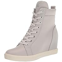 DKNY Women's Essential High Top Lace Up Slip on Wedge Sneaker