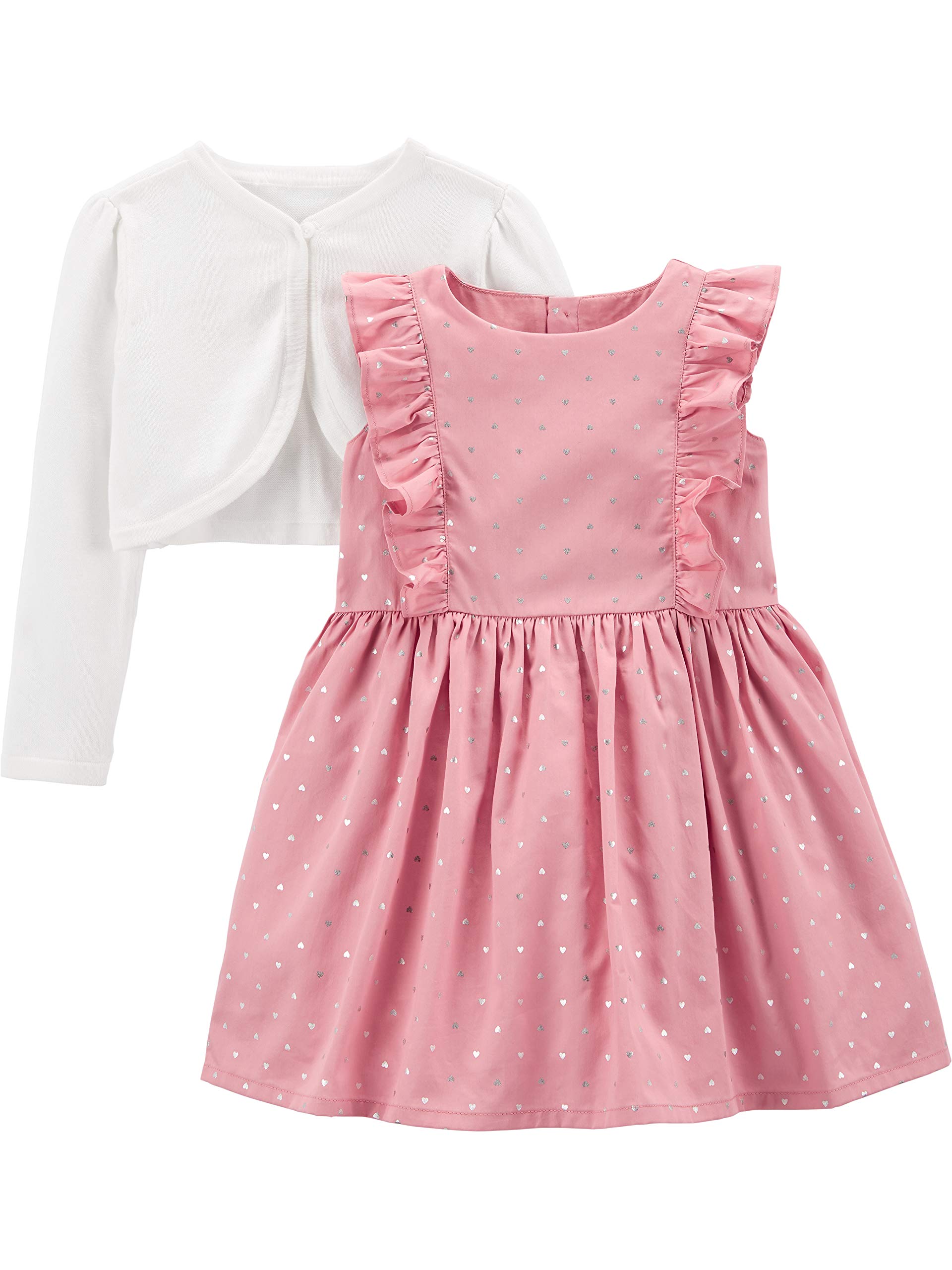 Simple Joys by Carter's Toddlers and Baby Girls' 2-Piece Special Occasion Dress and Cardigan Set