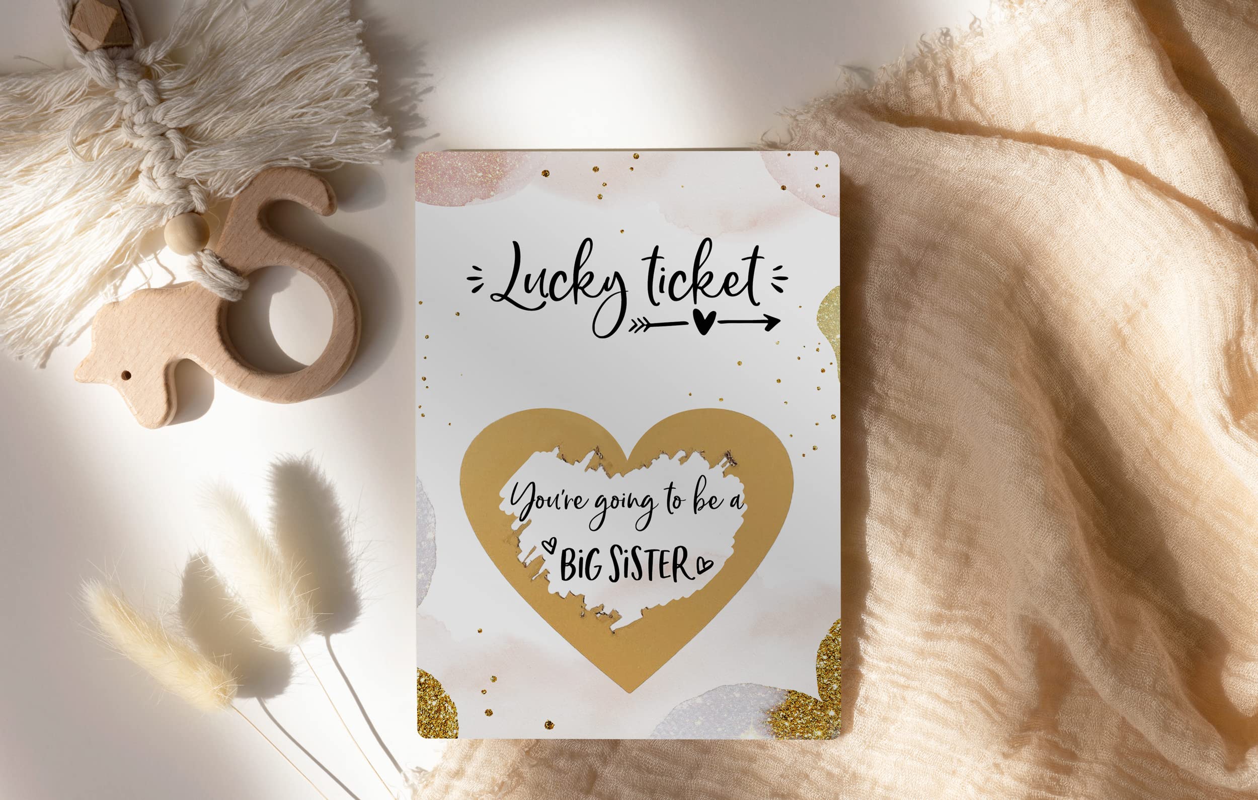Joli Coon You're going to be a big sister - Scratch card with envelope - Big Sister announcement