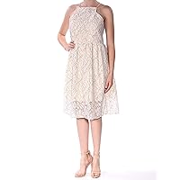 kensie Women's Lace Fit and Flare Midi Dress