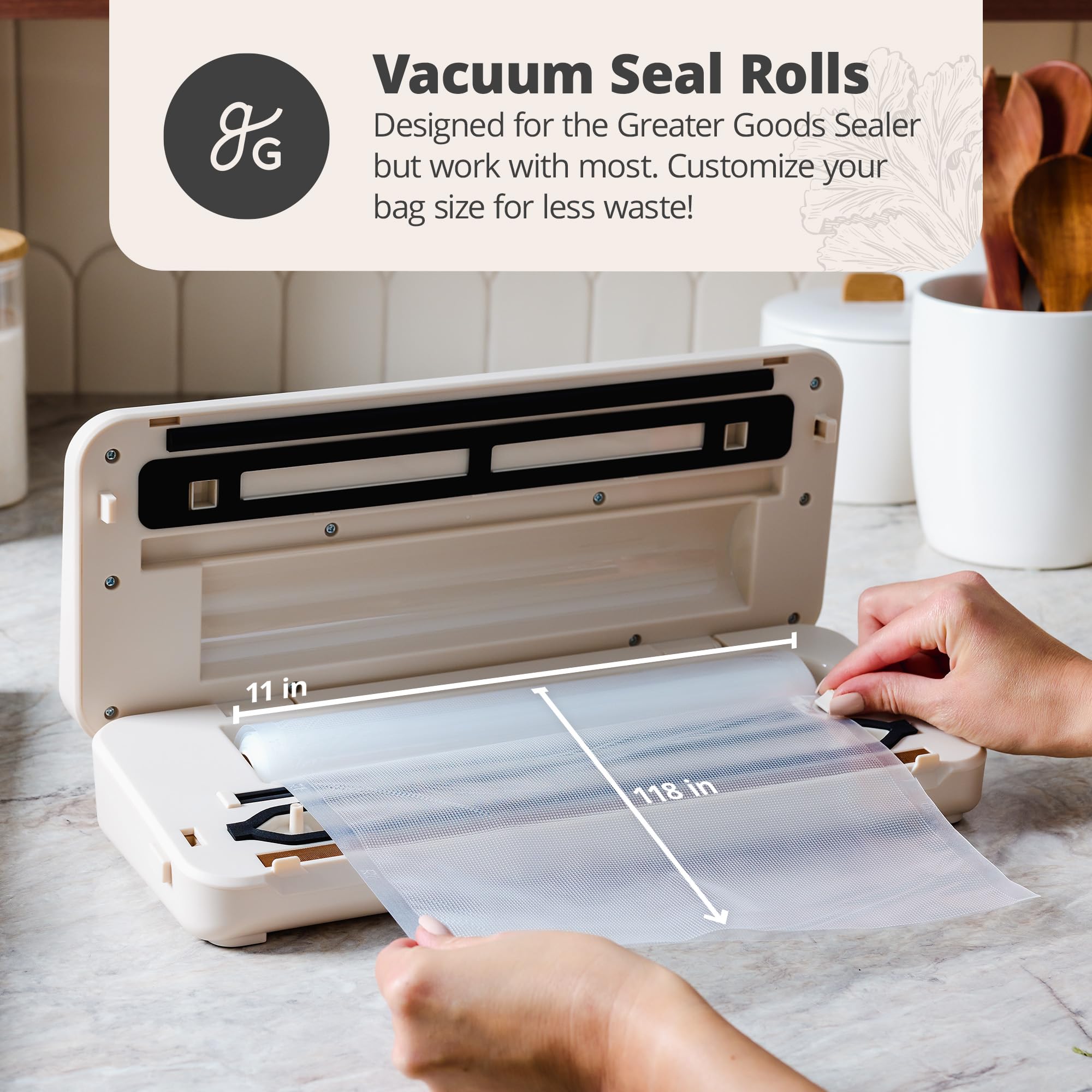 Greater Goods Sous Vide Kit with Sous Vide Cooker, Sous Vide Container, and Vacuum Sealer with 3 Rolls, Designed in St. Louis. Stone Blue.