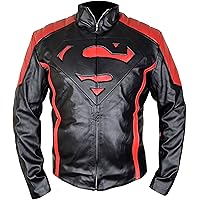 Suprman Costume Collection Leather Jacket - Tom Welling Clark Kent Superhero Leather Jacket - Superville Mens Big Tall Jacket