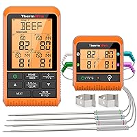 TP829 Wireless LCD Meat Thermometer for Grilling and Smoking, 1000FT Grill Thermometer for Outside Grill with 4 Meat Probes, BBQ Thermometer for Smoker Oven Cooking Beef Turkey