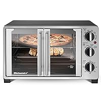 Elite Gourmet ETO2530M Double French Door Countertop Toaster Oven, Bake, Broil, Toast, Keep Warm, Fits 12
