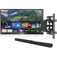 SYLVOX Outdoor TV, 75'' 4K Waterproof TV Bundle with Adjustable TV Bracket+Waterproof Soundbar, TV for Partial Sun, 1000 nits, Support Downloading APPs (Deck Pro Series)