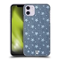 Head Case Designs Stars Printed Denim Hard Back Case Compatible with Apple iPhone 11