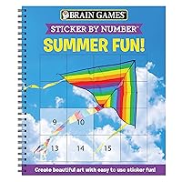Brain Games - Sticker by Number: Summer Fun! (Easy - Square Stickers): Create Beautiful Art With Easy to Use Sticker Fun!