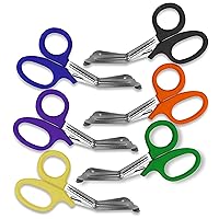 SURGICAL ONLINE 6 Pc EMT Trauma Shears - Multi-Color, Heavy Duty, Non-Stick Stainless Steel Blades, Ideal for EMS, Nurses, and First Aid