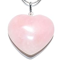 Zenergy Gems CHARGED Natural Himalayan Gemstone Crystal Puffy Heart Pendant Necklace + 20