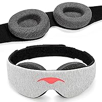 Manta Sleep Mask - 100% Light Blocking Eye Mask, Zero Eye Pressure, Comfortable & Adjustable Sleeping Mask for Women Men, Perfect Blindfold for Sleep/Travel/Nap/Shift Work Gray