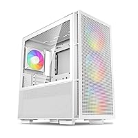 DeepCool CH560 WH White PC Case High-Airflow 140mm PWM ARGB Fans Front Mid-Tower ATX PC Case Hybrid Mesh/Tempered Glass Side Panel 360mm Radiator Top/Front Support Gaming Case USB 3.0 Type-C I/O Panel