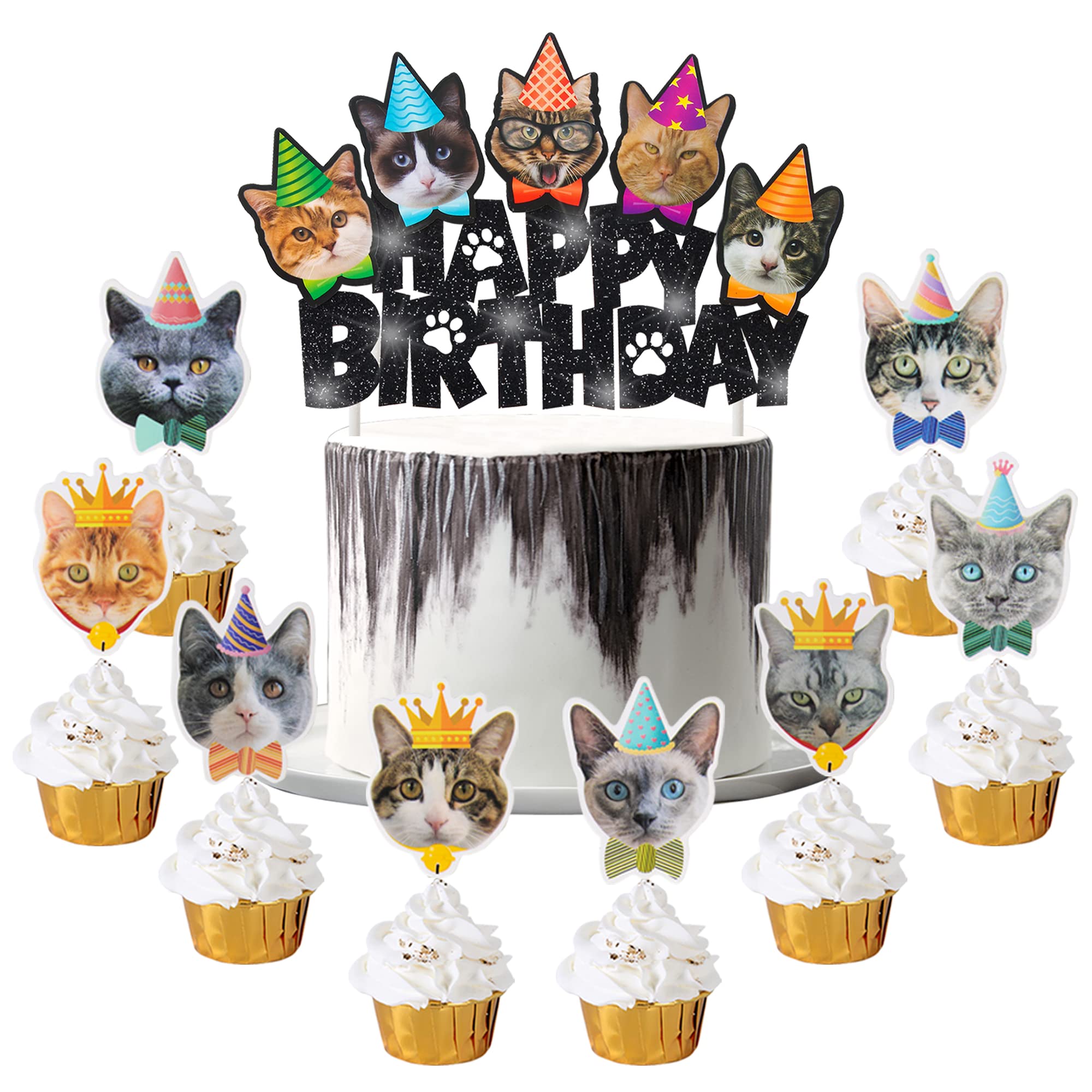 Mua 25pcs Cat Theme Birthday Party Cake Decoration Happy Birthday ...