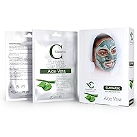 Purifying Clay Mask (Aloe Vera- Pack of 6) A Gift From Nature, Calms and Refreshens Red - Irritated Skin, Effective Against Blackheads, Suitable for all Skin Types