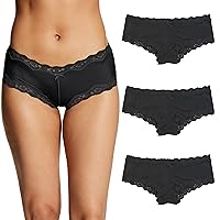 Maidenform Women's Cheeky Panty Pack, Sexy Must Haves Hipster Underwear with Low-Rise Fit, 3-Pack