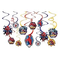 Spider-Man™ Webbed Wonder Swirl Value Pack - Set of 12 - Ultimate Party Decoration Kit, Eye-Catching & Easy Setup Swirl Decor