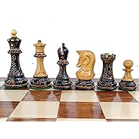 1970s' Dubrovnik Burnt Lacquered Series Luxury Chess Set with 3.80