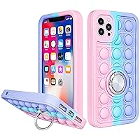 Joyleop Color Bubble Case for iPhone 13 Pro Max Fidget Design Unique Silicone Cute Fun Cover Girly Fashion Girls Boys Kids Cases,Kawaii with Metal Ring Buckle for iPhone 13 Pro Max 6.7