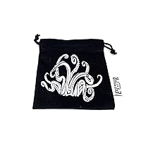 Small Cotton Twill Dice Bag - Tentacles Design - Holds 40 16mm Dice
