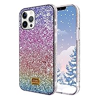 Guppy Compatible with iPhone 13 Pro Max Glitter Diamond Sequins Case for Women Girls Luxury Bling Gradient Rainbow Sparkle Rhinestone Soft Silicone Rubber Protective Cover Case 6.7 inch Purple