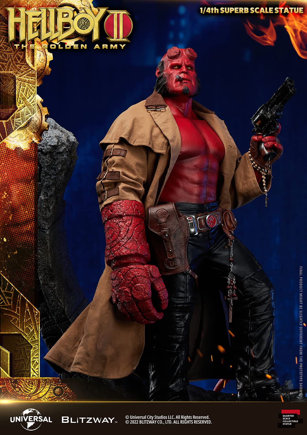 Blitzway - Hellboy II: The Golden Army - Hellboy, 1/4 Superb Scale Statue,Multi