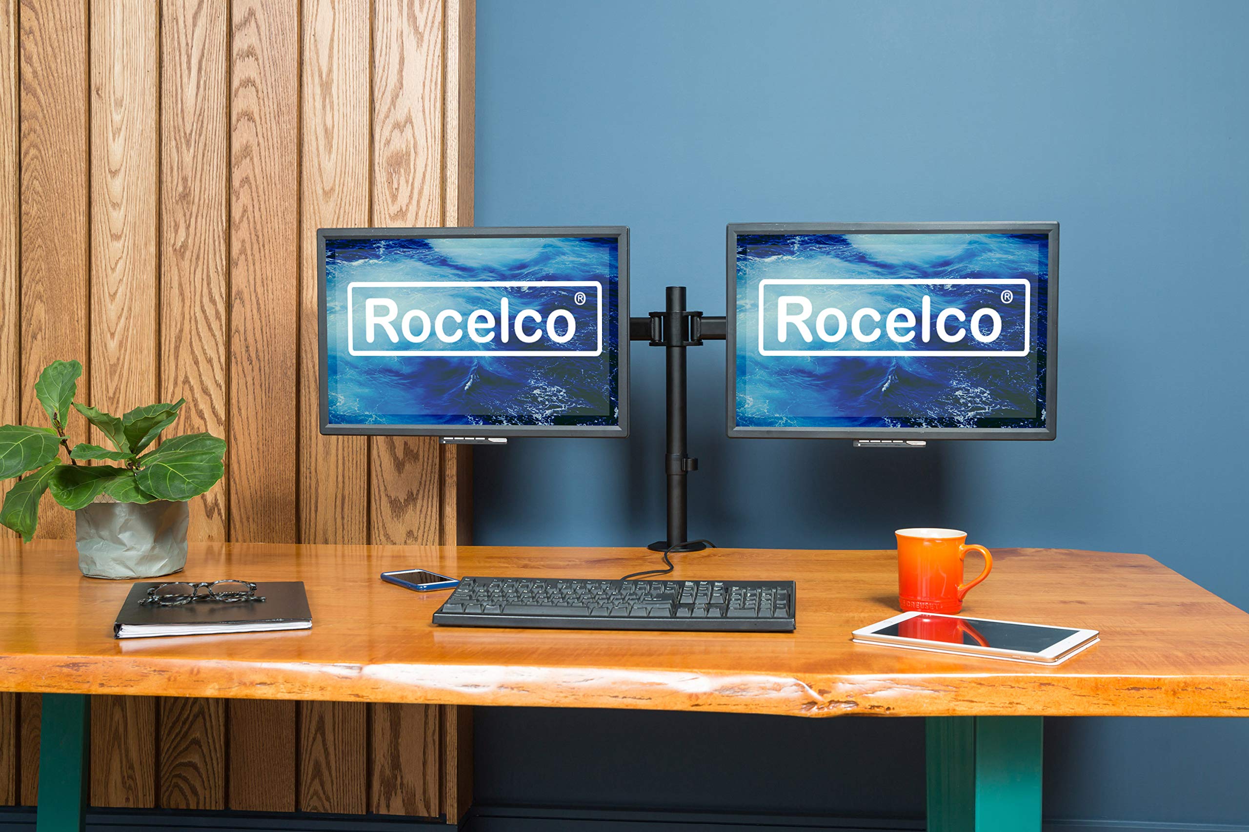 Rocelco Premium Desk Computer Monitor Mount - Standard Pattern Fits 13