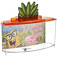 PENN-PLAX Spongebob Squarepants Officially Licensed Betta and Goldfish Bow Tank – Orange – 0.7 Gallon