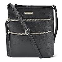ESTALON Leather small Crossbody Purse for Women- Crossover Long Over the Shoulder Sling Womens Purses and Handbags