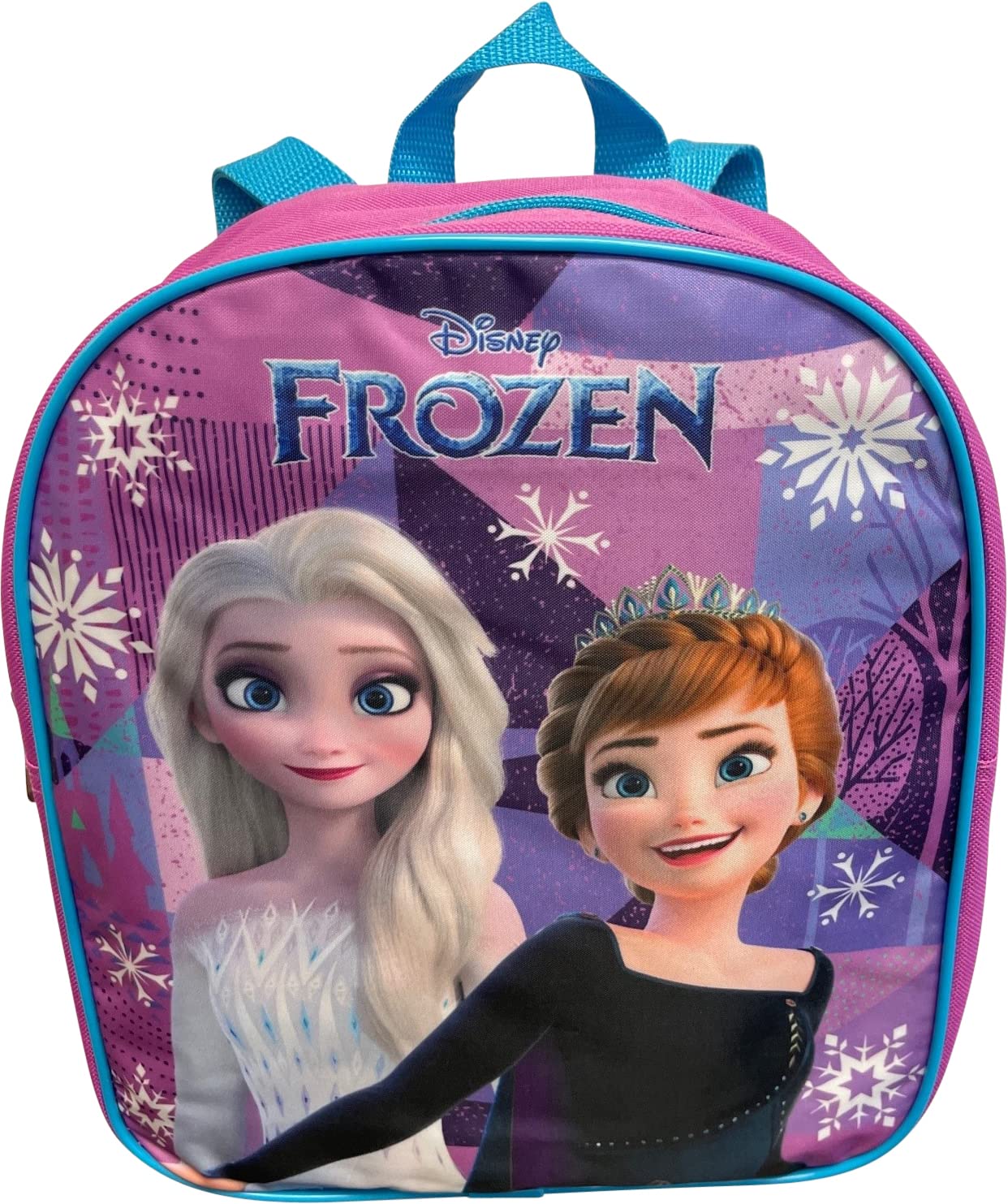 Ruz Frozen Anna And Elsa Toddler Girl 12 Inch Mini Backpack (Pink-Blue)