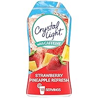 Crystal Light Sugar-Free Zero Calorie Liquid Water Enhancer with Caffeine - Strawberry Pineapple Water Flavor Drink Mix (1.62 fl oz Bottle)