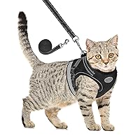 Cat Harness and Leash for Walking, Kitten Escape Proof Harnesses, Adjustable Reflective Puppy Harness with Leashes Set, Easy Adjustable Soft net Breathable Pet Safety Vest M (Chest: 12