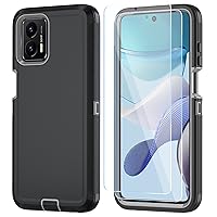 ONOLA Compatible with Moto G 5G 2023 Case with HD Screen Protector (2 Packs),Motorola G 5G 2023 Phone Case 3 in 1 Heavy Duty Phone Case (Moto G 5G 2023，Black Grey)