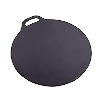 Victoria 12-Inch Cast Iron Tawa Dosa Pan, Pizza Pan with a Loop Handle, Crepe Pan Preseasoned with Flaxseed Oil, Made in Colombia