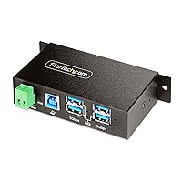 StarTech.com 4-Port Managed USB Hub with 4X USB-A, Heavy Duty with Metal Industrial Housing, ESD & Surge Protection, Wall/Desk/Din-Rail Mountable, USB 3.0/3.1/3.2 Gen 1 5Gbps (5G4AINDRM-USB-A-HUB)