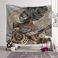 Black and Gold African Woman Poster Frame Hanger Scroll Posters Canvas Decorative Hanging Painting Wall Art Decor Room 60x80inch(150x210cm)