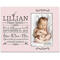 LifeSong Milestones Personalized Picture Frame New Baby Birth Announcement Picture Frame Holds 4x6 Photo Wall Decor Nursery Decor Baby Room Decor Modern Wall Decor Baby Keepsake Products