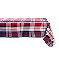 DII Americana Plaid, Table Top Collection, Tablecloth, 60x104, Red, White, & Blue