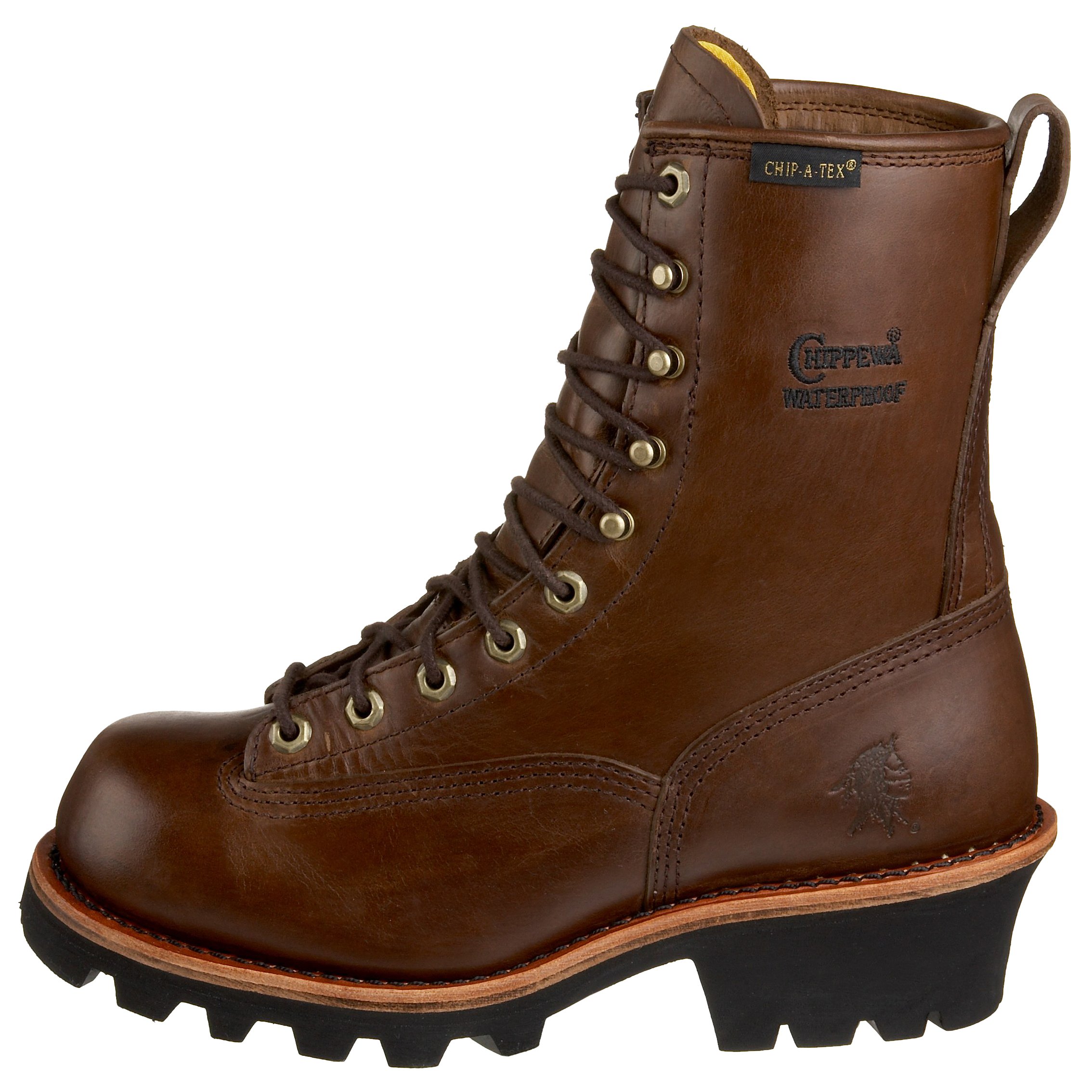Chippewa Mens Paladin Bay Apache 8 Inch Waterproof Soft Toe Work Safety Shoes Casual - Brown