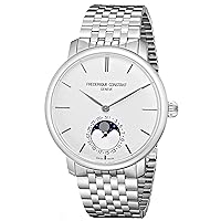 Frederique Constant Men's FC705S4S6B Slim Line Analog Display Swiss Automatic Silver Watch