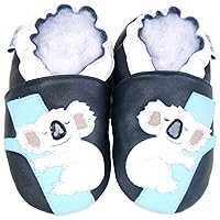 Soft Sole Leather Baby Shoes Infant Toddler Child Kid Boy Crib Shoes Koala Navy