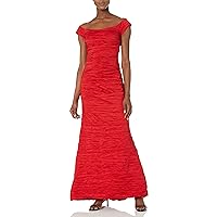 Alex Evenings Women's Long Fitted Off The Shoulder Dress