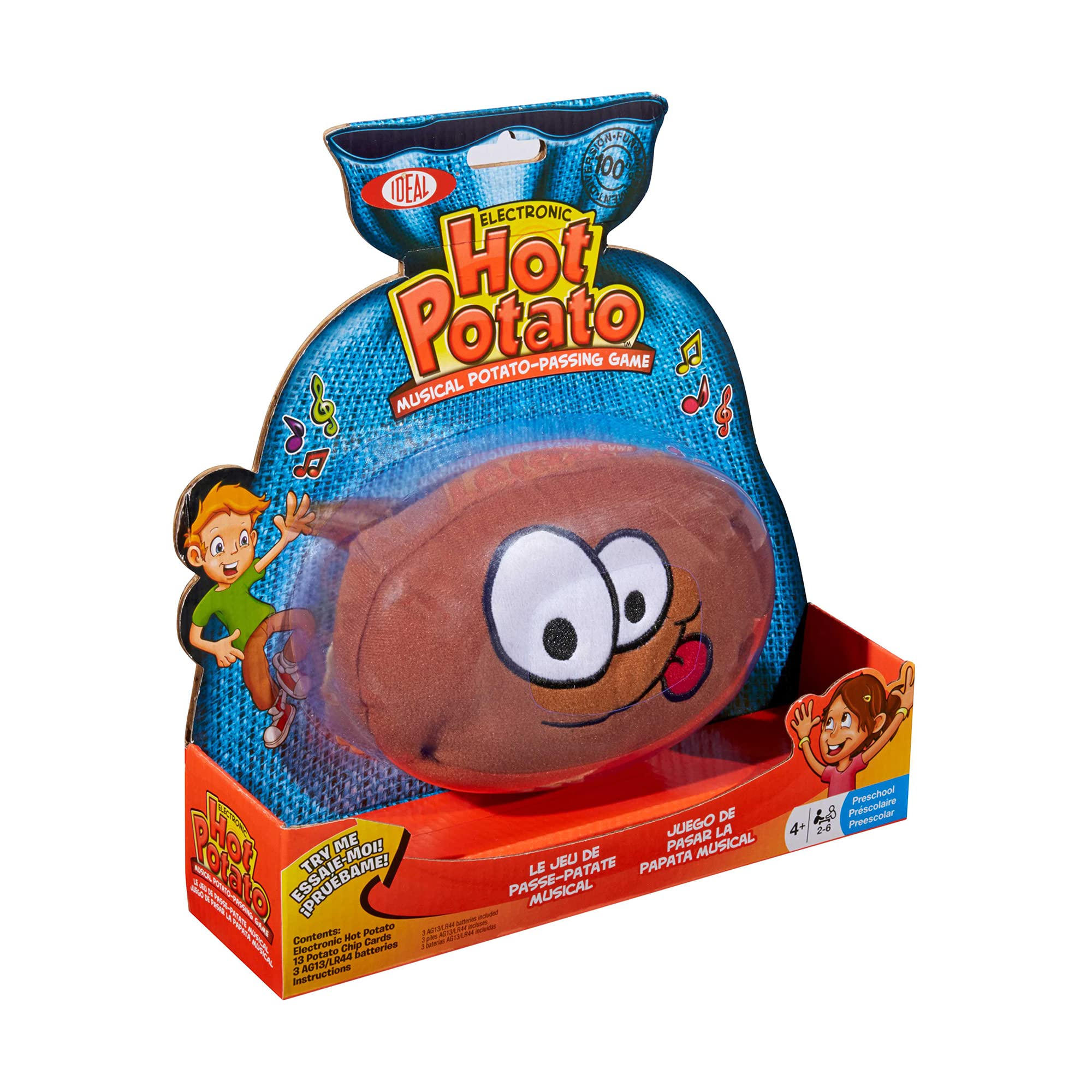 ALEX Toys Ideal Hot Potato Electronic Musical Passing Kids Party Game, Don’t Get Caught With the Spud When the Music Stops! Ages 4+, 2-6 Players, Brown