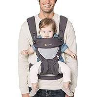 360 All-Position Baby Carrier with Lumbar Support (12-45 Pounds), Carbon Grey, Cool Air Mesh