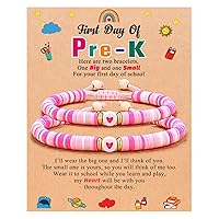 UPROMI First Day of Preschool/Kindergarten/1st Grade/2nd Grade/School Gift, Back to School Bracelet Mommy and Me Dad and Son
