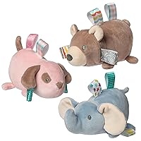 Taggies Stuffed Animal Soft Toy with Sensory Tags, 3 Piece Bundle, Baby Smootheez