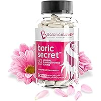 Boric Acid Suppositories -100% Pure Boric Acid -600mg in Vegan Capsules- Supports Feminine Hygiene & Vaginal pH - Balances and Promotes Vaginal Health