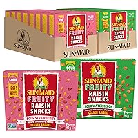Sun-Maid Fruity Raisins Variety Pack | Strawberry (Pack Of 56) and Watermelon (Pack Of 56) | 1 Ounce Boxes |Whole Dried Fruit Snacks| No Artificial Flavors | Non-GMO